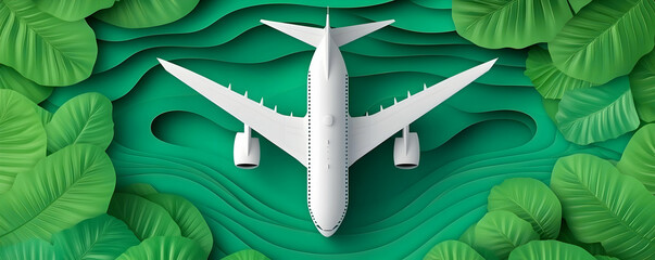 Tropical Airplane Flight Travel Poster