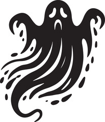 Spooky Ghost Silhouette Vector Design on White Background