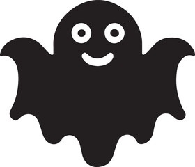 Spooky Ghost Silhouette Vector Design on White Background