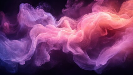 Abstract Colorful Smoke Waves in Purple and Pink Background Design