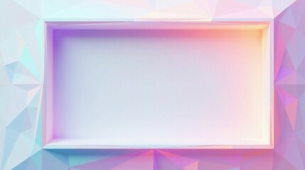 Pastel Geometric Frame with Blank Central Space for Text or Image Display