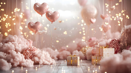 A whimsical and dreamy Valentine’s Day e-commerce composition