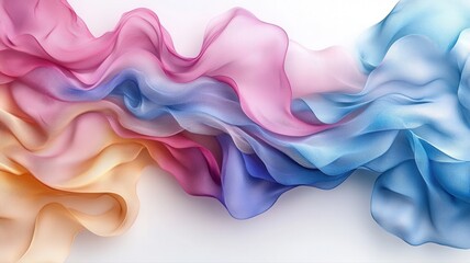 Fototapeta premium Soft Flowing Silk Fabric in Pastel Colors for Elegant Backgrounds