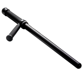 black security baton isolated on white background