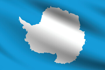 Fototapeta premium Antarctica flag official colors and proportion digital vector illustration. Pleated flag.