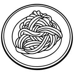 Spaghetti Bowl Line Art A Vector Approach
