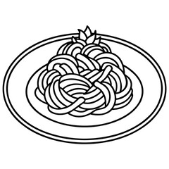 Spaghetti Bowl Line Art A Vector Approach