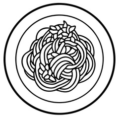 Spaghetti Bowl Line Art A Vector Approach