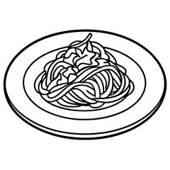 Spaghetti Bowl Line Art A Vector Approach