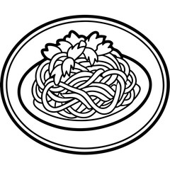 Spaghetti Bowl Line Art A Vector Approach