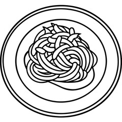 Spaghetti Bowl Line Art A Vector Approach