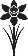 Beautiful Daffodil Silhouette Vector Illustration for Floral Designs