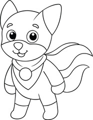Adorable Superhero Puppy Coloring Page Cute Canine Cartoon