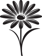 Beautiful Daisy Silhouette Vector Art on White Background
