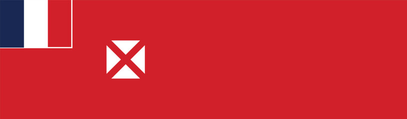 Flag of Wallis and Futuna. Wallis and Futuna flag long banner digital vector illustration