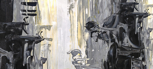 Abstract Art painting colorful paint panorama background colors texture design illustration..