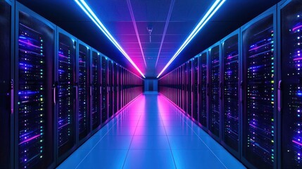 Fototapeta premium A cloud-based data storage system with virtual connections.