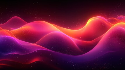 Obraz premium Vibrant Abstract Waves of Colorful Light on a Dark Background