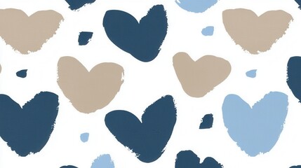 Fototapeta premium Muted Heart Pattern on White Background