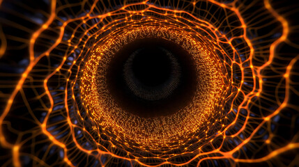 Glowing Orange 3D Abstract Background