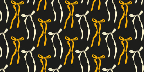 Pattern of decorative ribbons on a dark background showcasing elegant design elements for creative projects