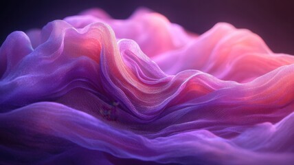 Fototapeta premium Abstract Fluid Waves in Soft Purple and Pink Tones Flowing Gracefully