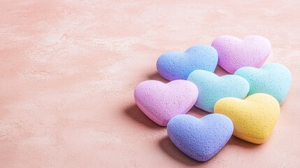 Obraz premium Pastel Hearts on Peach Background