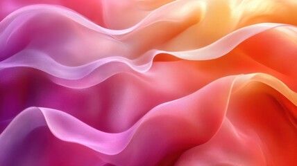 Obraz premium Colorful Silk Waves Flowing in Gradient Shades of Pink and Orange