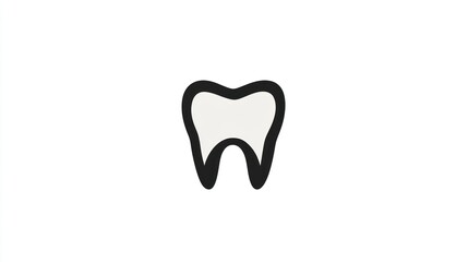 Fototapeta premium Clean tooth icon, healthcare symbol, white background, dental website