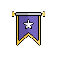 Banner Icon With Lineal Color Design Style