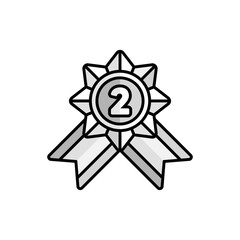 Silver Badge Icon With Lineal Color Design Style