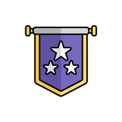 Banner Icon With Lineal Color Design Style