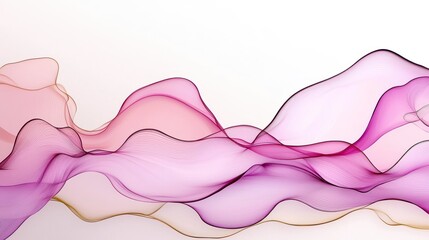 Abstract Flowing Waves in Soft Shades of Pink and Purple on a Light Background