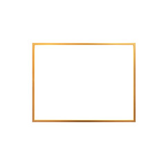 Square gold frame with a minimalist design, ideal for modern decor and displaying art or photos. Isolated on transparent background, png