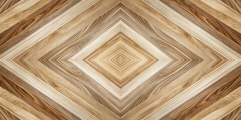 Intricate Wooden Diamond Pattern A Symmetrical Design of Interlocking Light and Dark Wood Grain Textures