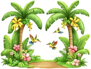 Obraz premium a collection of plants and flowers.