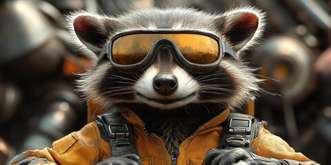 Rocket Raccoon: A Digital Portrait of a Cool and Adventurous Raccoon