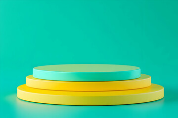 Abstract 3D Yellow Green Platform