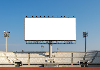 Fototapeta premium Blank Billboard at Stadium: Advertising Space Mockup in a Large Sports Arena
