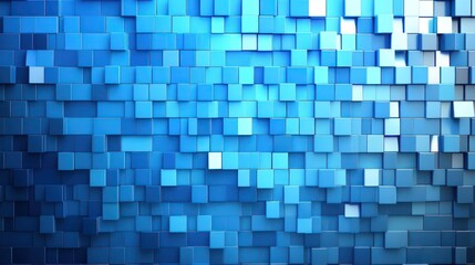 Fototapeta premium Abstract Blue Cube Mosaic: A Digital Art Background