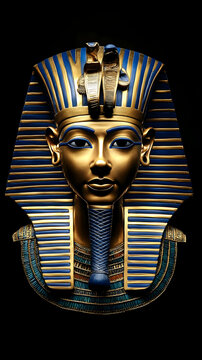 Golden Pharaoh Mask Illustration
