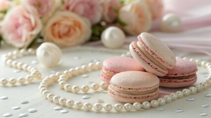 Obraz premium Whimsical Pearl Dessert: Soft Focus Food Photography for Branding