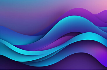 Fototapeta premium Abstract blue and purple wave patterns on a gradient background