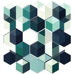 Naklejka premium Modern hexagonal geometric pattern, sleek design, transparent background, ideal for digital projects and graphic design applications