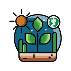 Vector illustration of caring for the environment and greening