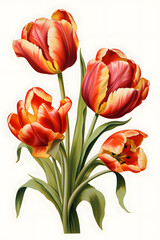 Obraz premium Digital tulip flower pattern abstract graphic poster background