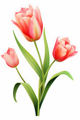 Fototapeta premium Digital tulip flower pattern abstract graphic poster background