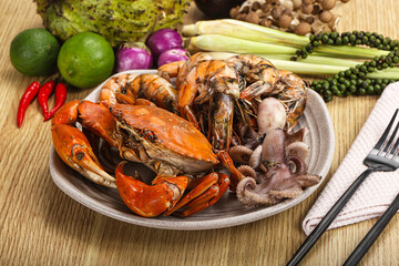 Luxury seafood mix - crab, prawn, octopus