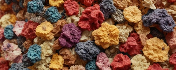 Microscopic view of irregularly shaped dietary fiber fragments, gut health concerns, food particles, cellular debris