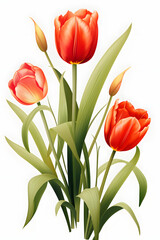 Obraz premium Digital tulip flower pattern abstract graphic poster background